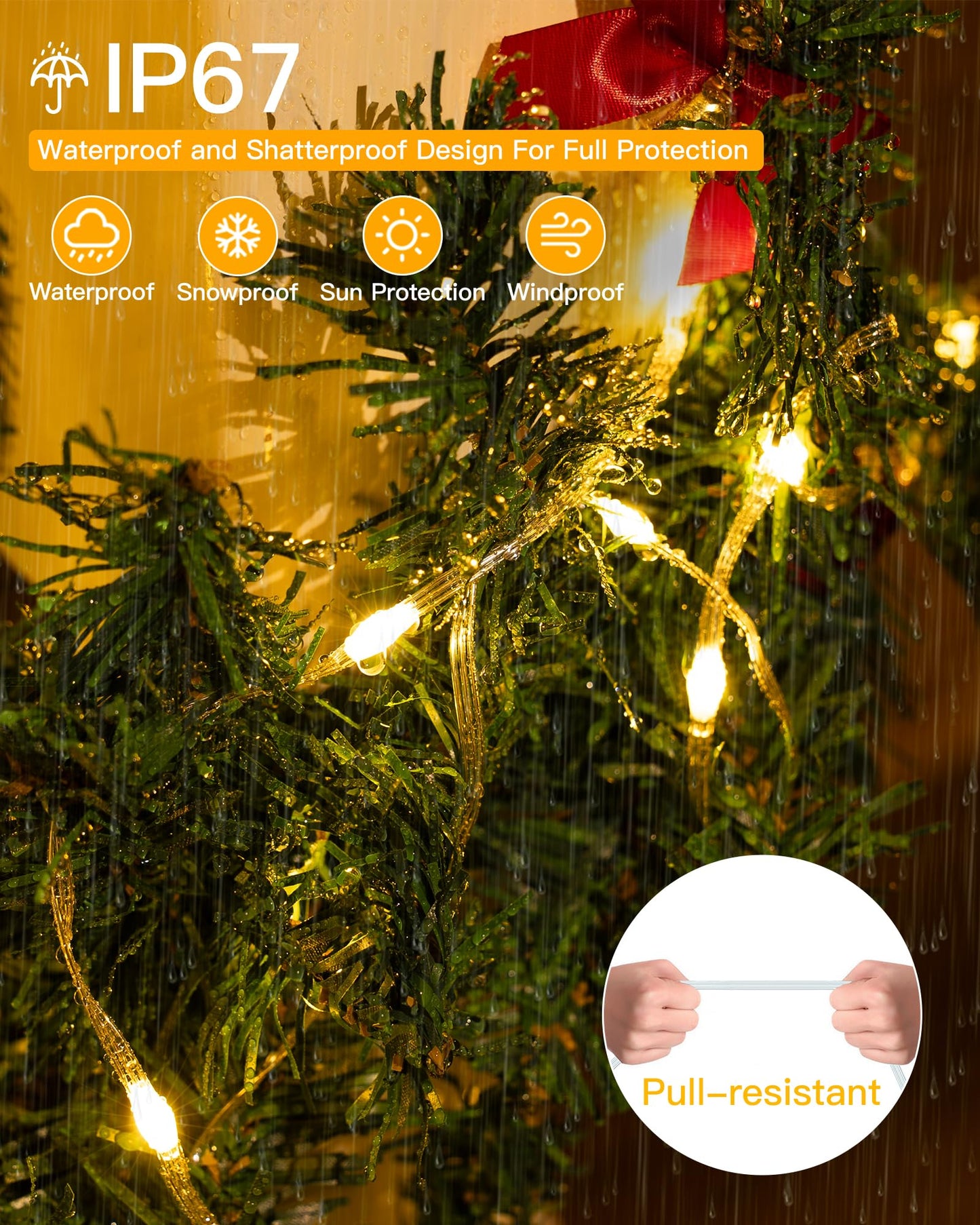 shineshine Christmas Lights 1000 LED 328 FT, IP67 Waterproof Plug in Warm White Christmas Tree Lights with Remote and Timer, House Xmas Holiday Indoor Decorations Outdoor Christmas Lights