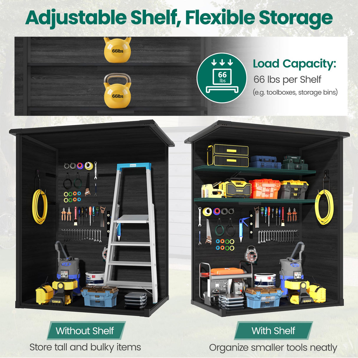 Outdoor Resin Storage Shed with Floor, Lockable Vertical Tool Shed, Weather-Resistant Garden Storage Cabinet for Backyard Patio (Dark Gray) SEGMART