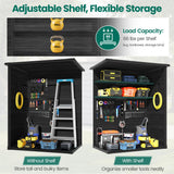 Outdoor Resin Storage Shed with Floor, Lockable Vertical Tool Shed, Weather-Resistant Garden Storage Cabinet for Backyard Patio (Dark Gray) SEGMART