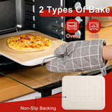 Zonzest Pizza Stone Set 8PCS – Professional 15" Large Pizza Stone for Oven and Grill With Pizza kit, Pizza Cutter, Server, Pizza Peel, Gloves, Baking Paper Baking Stone for Grill -Pizza Peel Set ZONZEST