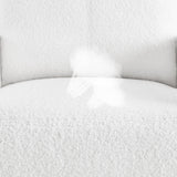 Topeakmart Boucle Recliner Sofa Push Back Recliner Chair Adjustable Modern Single Reclining Chair Upholstered Sofa with Pocket Spring Living Room Bedroom Home Theater White Topeakmart