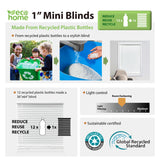 DEZ FURNISHINGS Cordless 1" Mini Blind, Room Darkening, 27" W x 64" H, Pearl White DEZ FURNISHINGS