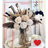 100pcs Artificial Flowers Arrangement With Vase Included, Dining Table Centerpiece Decorations, Fake Flowers in Vase, Dried Pampas Grass Floral Centerpieces, Coffee Table Decor, Centro de Mesa RyddeligHome