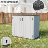HOMSPARK 37 Cu.Ft Outdoor Storage Shed Weather Resistant, Resin Storage Sheds & Outdoor Storage Box for Backyard Garden Patio Lawn, Multi functional | Double-wall Shed with Lockable Doors,(Light Gray) HOMSPARK