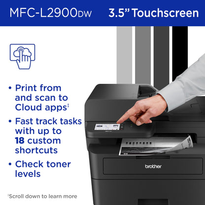 Brother MFC-L2900DW Wireless Compact Monochrome All-in-One Laser Printer with Duplex Copy & Scan, Fax, Black & White | Includes Refresh Subscription Trial(1), Amazon Dash Replenishment Ready