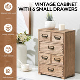 KIRIGEN Wooden Storage Cabinet Organizer Desktop Storage Drawers for Home Office Supplies Dark Brown(4D6CG-DBR) KIRIGEN