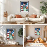 GHHKUD Statue of Liberty Diamond Painting Kits for Adults, DIY 5D Patriotic Diamond Painting, Full Drill Flag Diamond Art Kits Art Pictures Perfect for Relaxation and Home Wall Decor 30x40cm GHHKUD