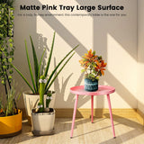 AOJEZOR Side Table: End Table for Any Room - Round Side Tables for Small Spaces - Pink with 3 Legged AOJEZOR