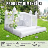 15FT White Bounce House with Slide Ball Pit for Adults Big Kids,100% PVC Commercial Bounce House with 1100W Blower,Large Inflatable Bounce House for Birthday Party Wedding 15ft x 15ft x 10ft awesmflate