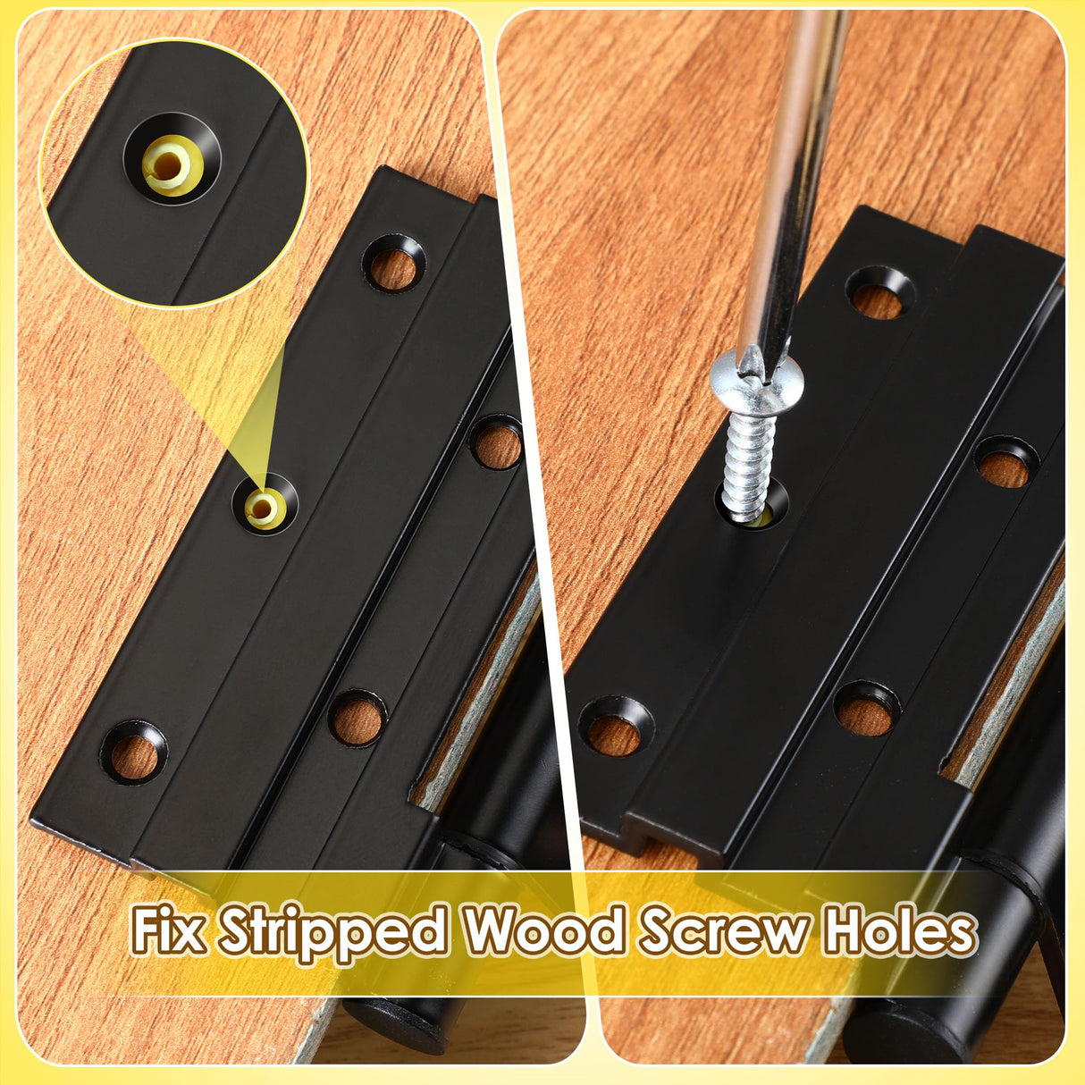 Gulfmew 10 Pcs Wood Anchor, Stripped Screw Hole Repair Kit for Wood, Wall, Door, Wall Anchor, Fixing Stripped Screw Holes, Fits Wood Screws Sizes #2 - WoodArtSupply