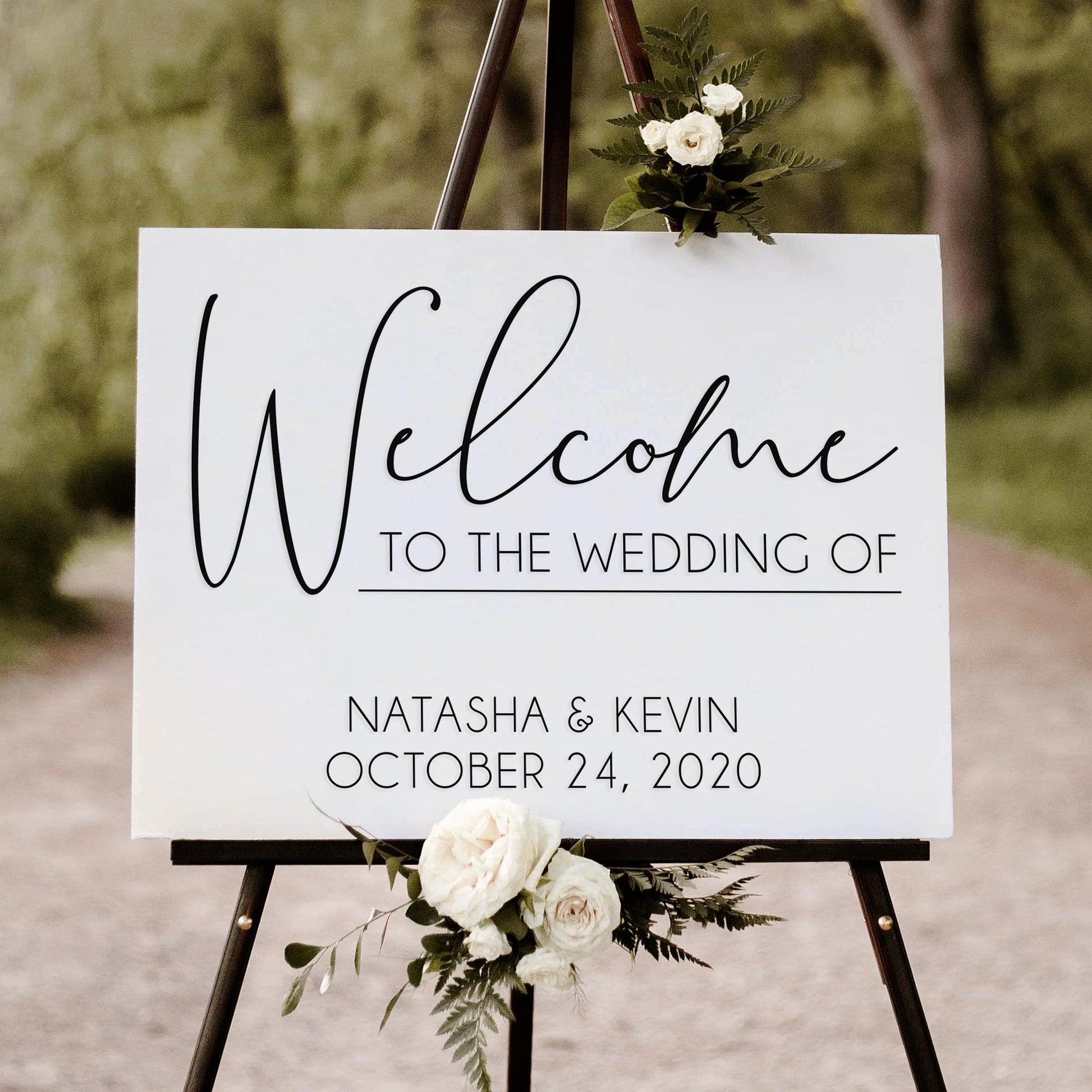 Custom Wooden Welcome Sign for Charming Weddings: Display Date & Couple Name, Personalized Welcome Wedding Sign, Weathered Oak Stain Wood Sign, - WoodArtSupply