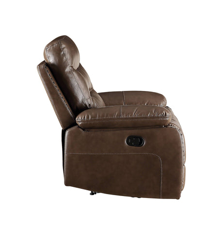 Aashi Leather Gel Match Recliner Sofa - Brown HouseOfZazla