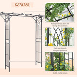 Outsunny 82'' Decorative Metal Garden Trellis Arch with Durable Steel Tubing & Elegant Scrollwork, Perfect for Weddings Outsunny
