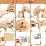 Embroidery Hoop Stand, 360° Adjustable Sitting Cross Stitch Stand, Easy to Use Wooden Embroidery Hoop Holder, Cross Stitch Stand for Art Craft Sewing Projects guofa