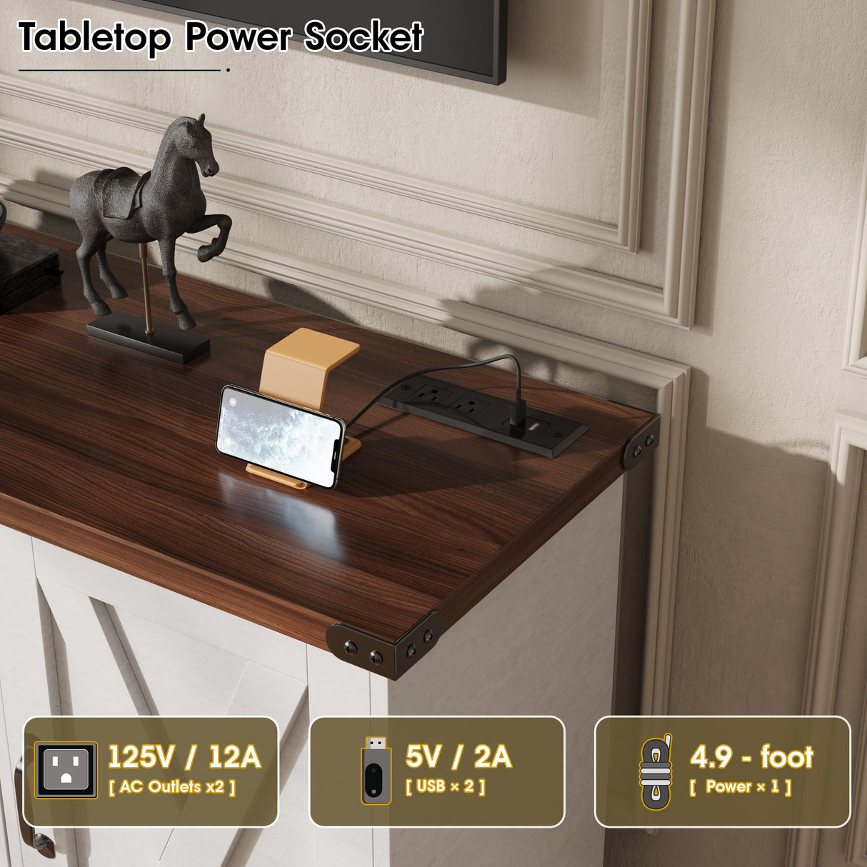 Maupvit Farmhouse TV Stand for 65 Inch TV, Television Stands with Drawers, TV Console with Storage, 58.3" TV Cabinets,Modern Entertainment Center for Living Room Bedroom,White Maupvit