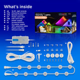 Enbrighten Vibe Eternity Permanent Outdoor Lights for House, 100ft, 72 RGBWIC LEDs, Close Spacing, 33lm, Color Changing, Christmas, Eave Lighting, Smart App, Works with Alexa, Google Home, 81103 Enbrighten