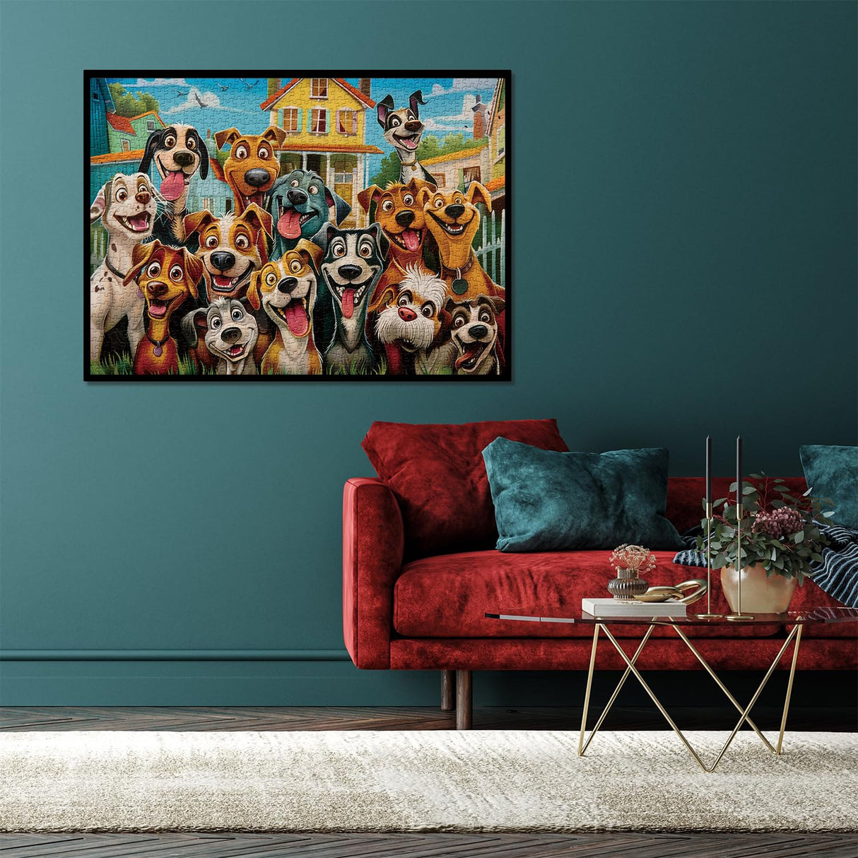 Funny Dog Puzzles for Adults 1000 Pieces, Cute Puppy Animal Jigsaw Puzzle, Challenging Happy Puppies Puzzle as Home Wall Art Decor PPuzzling