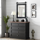 Farmhouse Bathroom Mirror for Over Sink 22”x32” Black, Rustic Western Barn Decor Bathroom Vanity Mirror, Wall Mirror for Bathroom, Living Room, Bedroom, Entryway Menscha