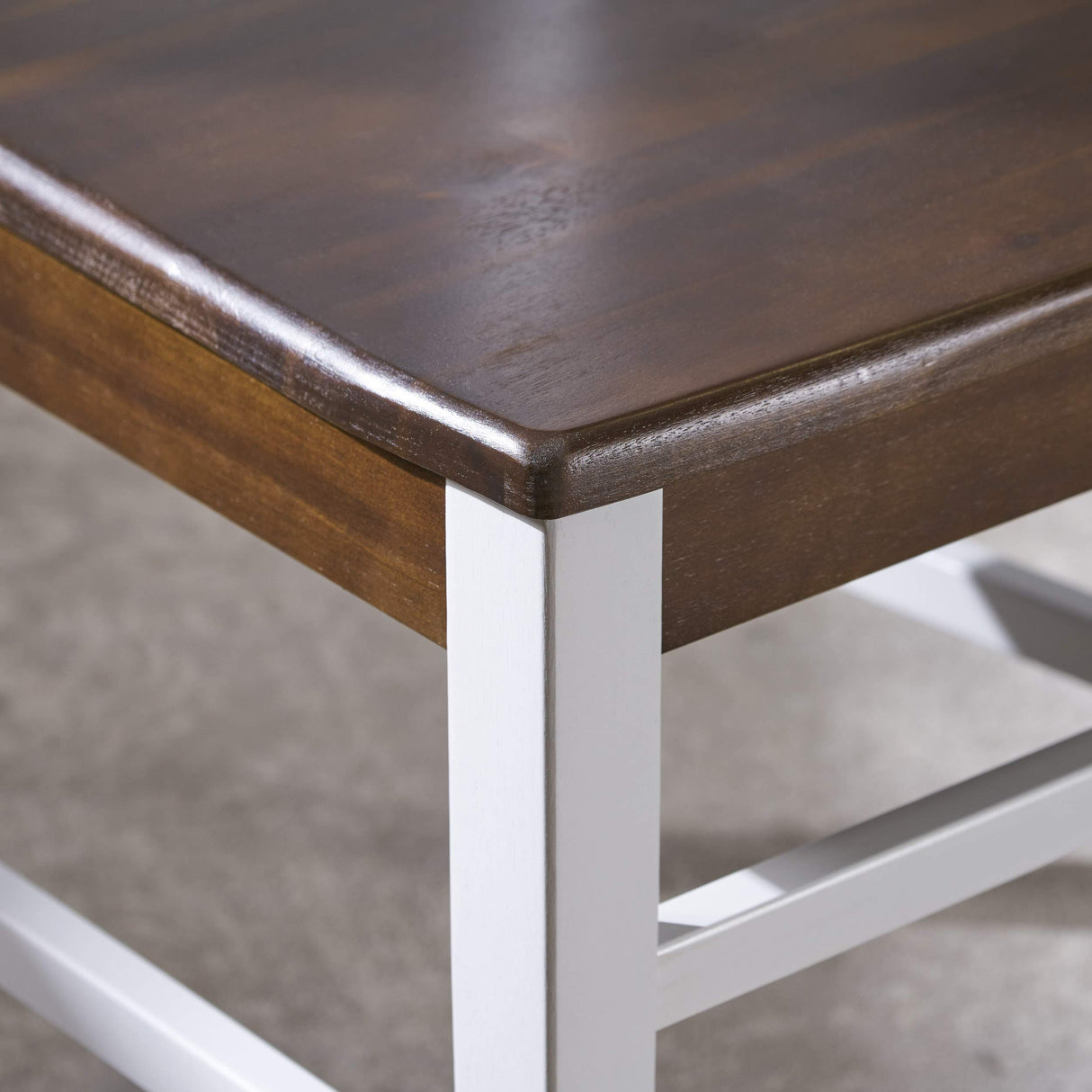 Christopher Knight Home Roshan Farmhouse Acacia Wood Dining Chairs, White / Walnut 21D x 17.75W x 35.5H Inch GDFStudio