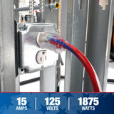 Southwire Heavy Duty Extension Cord, 50Ft, 12 Gauge, 3 Conductor, Outdoor Cord, Lighted End, SJTW, Red/White/Blue, 2548SWUSA1 Southwire