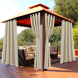BONZER Waterproof Outdoor Curtains for Patio Gazebo Pergola Balcony - Thermal Insulated Sunlight Blocking Grommet Blackout Curtains for Bedroom Living Room,1 Panel, 52W x 84L inch, Cream BONZER