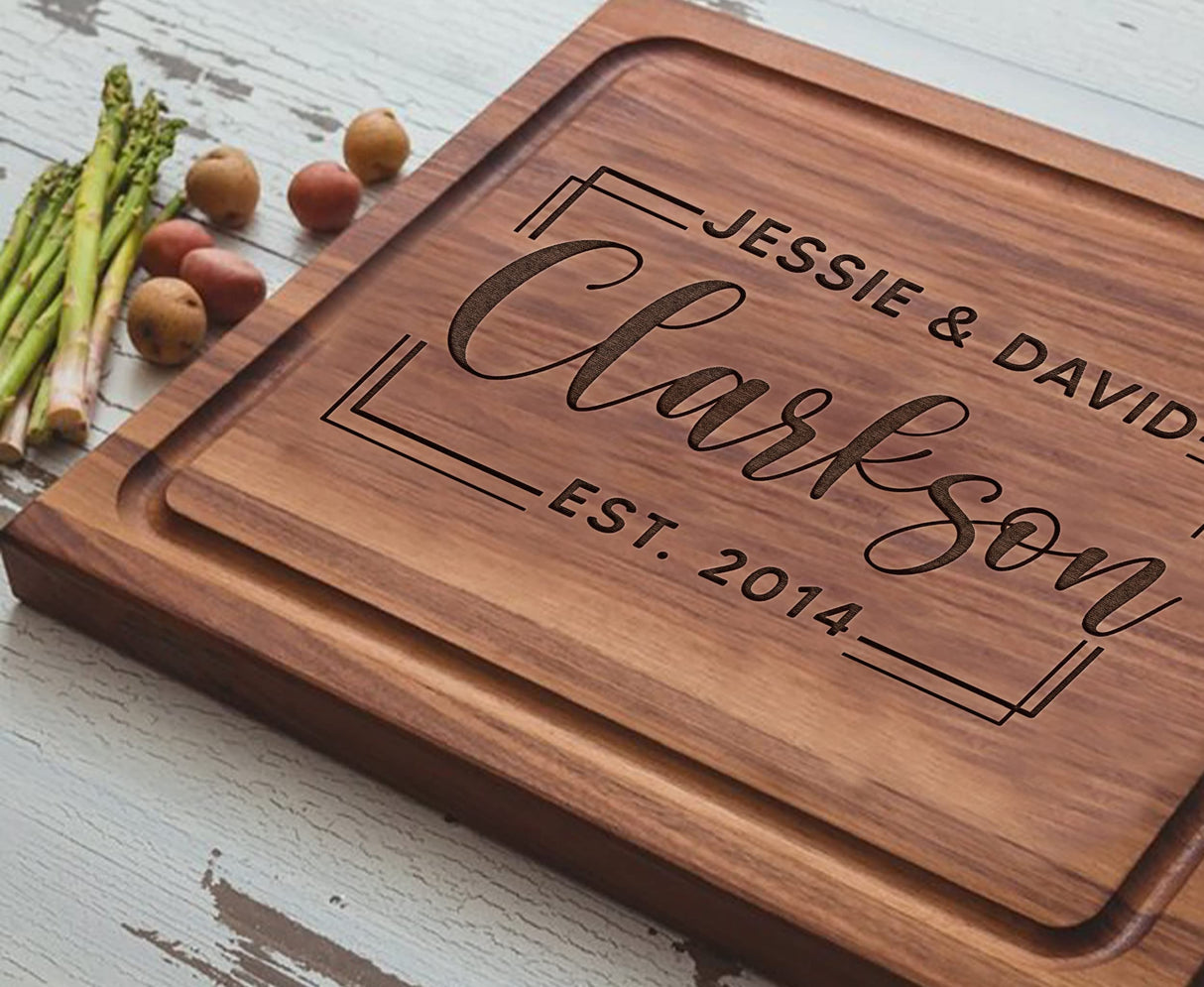 Personalized Mr and Mrs Cutting Board Wedding Gift for Couple Custom Cutting Board Housewarming Gift TEEAMORE