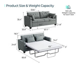 LINSY HOME Pull Out Sofa Bed, Queen Sleeper Sofa Couch with Memory Foam Mattress, Large Sofa Sleeper Pullout Couch Bed for Living Room Office, Dark Grey, Queen Size LINSY HOME