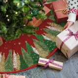 AVOIN colorlife Christmas Star Snowflake Red Christmas Tree Skirt 36 Inch, Fir Pine Spruce Winter Holiday Tree Mat Decoration AVOIN colorlife