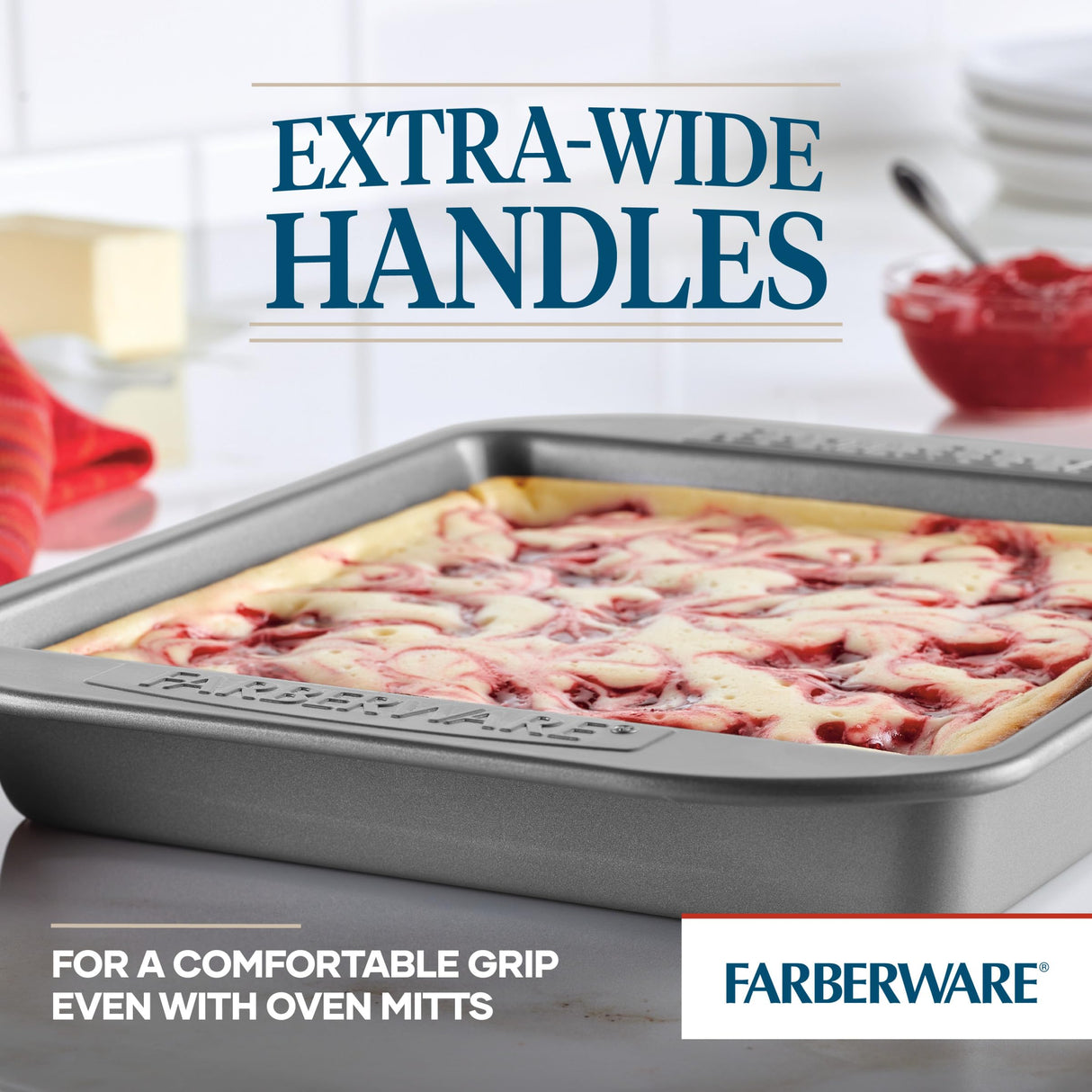 Farberware Nonstick Bakeware Nonstick Baking Pan / Nonstick Cake Pan, Square - 9 Inch, Gray Farberware