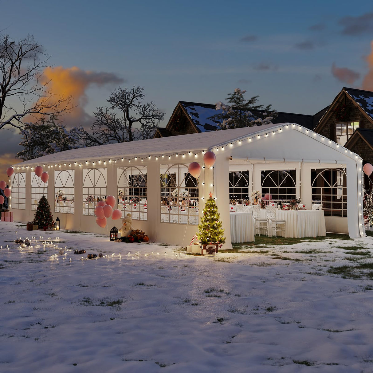 Quictent 20x40ft Party Tent Heavy Duty Outdoor Wedding Event Shelters Upgraded Galvanized Canopy Commercial Tent with Removable Sidewalls & 7 Storage Bags Quictent