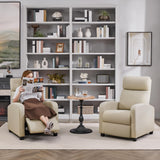 Topeakmart Fabric Recliner Sofa Push Back Recliner Chair Adjustable Modern Single Reclining Chair Upholstered Sofa with Pocket Spring Living Room Bedroom Home Theater Beige Topeakmart