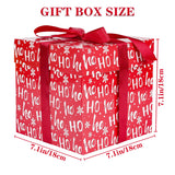 Jaywayang 5 Pack Red Christmas Gift Boxes with Lids, Ribbons and Tissue Papers Square Gift Boxes - 7.1 Inch - Presents Wrapping Christmas Gift Holiday New Year Party Favor Boxes. Jaywayang