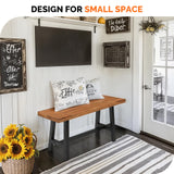 VINGLI Outdoor Bench with Metal Legs Rustic, Wood Dining Bench Indoor Outdoor Porch Benches for Yard Garden Dining (40in) VINGLI