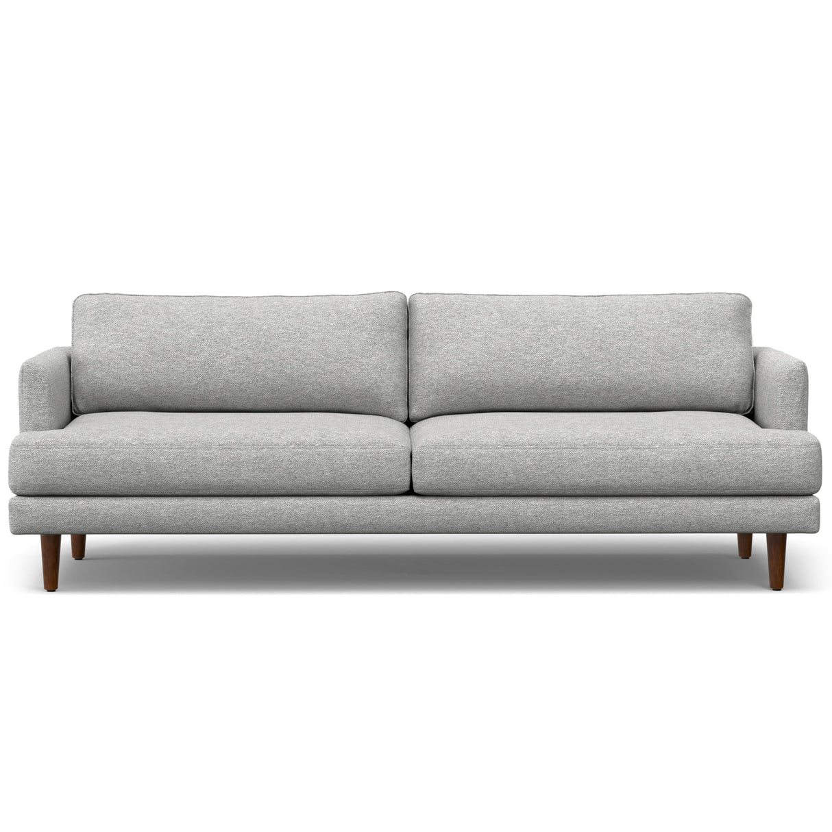 SIMPLIHOME Livingston 90-inch Wide Sofa in Mist Grey Woven-Blend Fabric, Handcrafted Mid-Century Modern Oversized 3-Seater Couch Sofa for Living Room or Family Room, Solid Wood Frame SIMPLIHOME