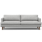 SIMPLIHOME Livingston 90-inch Wide Sofa in Mist Grey Woven-Blend Fabric, Handcrafted Mid-Century Modern Oversized 3-Seater Couch Sofa for Living Room or Family Room, Solid Wood Frame SIMPLIHOME