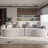 110" Modular Sectional Sofa for Living Room,4 Seater Cloud Couch with 4 Pillows - Boneless Curved Sofa Couch, No Assembly Required,1 Beige Luxanimarion