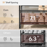 Nunsino Shoe Rack, Long Shoe Organizer,Max Holds 50 Pairs,8 Tier Metal Shoe Storage Shelf,4-Tier Stackable Shoes Organizer for Garage, Entryway, Black Nunsino