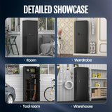 KAER 12-16 Gun Safe - Biometric Gun Safe for Rifles and Pistols Large Fingerprint Rifle Safe Home Gun Cabinet for Shotguns with Digital Keypad, Removable Shelf, Gun Racks (Unassembled) KAER