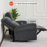 MCombo 64.6" Wall Hugger Power Loveseat Recliner Sofa with USB Ports, Reclining Loveseat for Small Spaces Living Room RV, Fabric PR635M1 (Dark Grey) MCombo