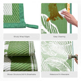 wikiwiki Outdoor Rug, 5x8ft Waterproof Reversible Mat Indoor Outdoor Rugs Carpet, Small Area Rug Plastic Straw Rug for Patio Deck Balcony Pool RV Camping Beach Picnic, Green, Rugscape Series wikiwiki