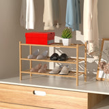 RONGJIA 3 Tier Bamboo Shoe Rack for Closet Free Standing Wood Shoe Shelf Storage Organizer for Entryway Small Space Stackable, Natural RONGJIA