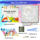 JUJUHOOD Cartoon Elephant Framed Paint by Numbers Kit for Adults Beginner & Kids Ages 8-12,Animal Paint by Number Without Easel, Acylic Paint by Numbers for Gift Home Wall Decor (10x10Inch) JUJUHOOD