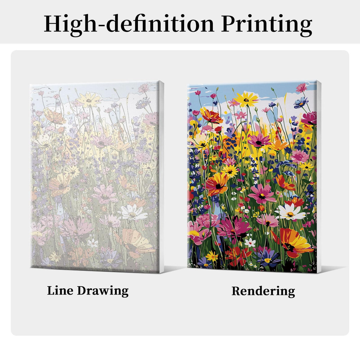 HeeBenor Framed Paint by Numbers Kit for Adults, Flowers Paint by Number with Easel, DIY Floral Acrylic Oil Painting Kit, Adult Paint by Number Kits Framed Canvas for Home Decor 8x12 Inch HeeBenor