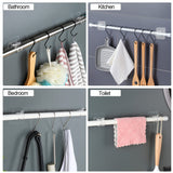8PCS No Drill Curtain Rod Brackets No Drilling Self Adhesive Curtain Rod Holder Hooks Nail Free Adjustable Curtain Rod Hooks Curtain Hangers for Bathroom Kitchen Home Bathroom and Hotel (Transparent) Codoule