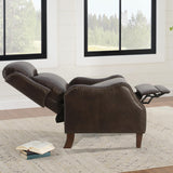 KISLOT Leather Pushback Recliner Faux Armchair with Rivet Decoration Single Sofa Accent Chair for Living Room Bedroom KISLOT