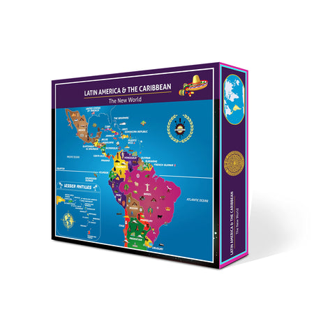 Latin America & Caribbean Map Puzzle – Map of South America – Jigsaw Puzzle-Educational History – 100 Piece Puzzles –The New World Continent – Mexico | Brazil | Chile | Peru | Colombia | South America THE BANTU SUN