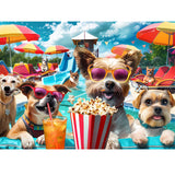 300 Piece Jigsaw Puzzle for Adults, Fun at The Amusement Park Dog Puzzles, Funny Puppy Jigsaw Puzzles, Animal Pet Lover Challenging Puzzles for Friends Family Activity Game Nights Gifts VOLUVOLU