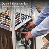 EAST OAK Pyramid Patio Heater, 48,000 BTU Outdoor Patio Heater, Quartz Glass Tube Propane Heater, Triple Protection System, With Wheels, Outdoor Heater for Commercial & Residential, Brown EAST OAK