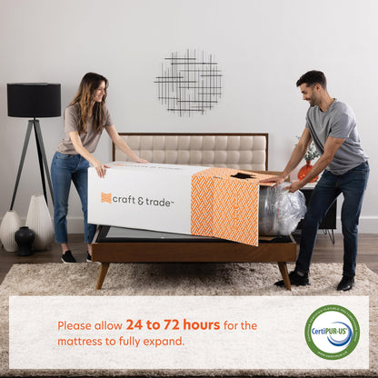 Craft & Trade 12-Inch Artistry Collection Hybrid Mattress, Bed-in-a-Box, CopperGel Cooling, Supportive Steel Coils, CertiPUR-US Certified, California King, 100 Night Trial