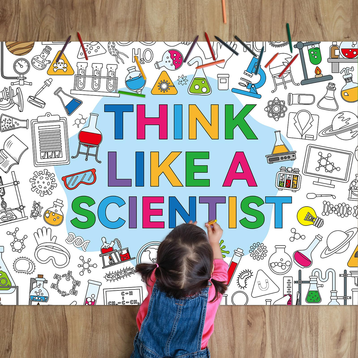 Naozinebi Science Giant Coloring Poster for Kids Giant Science Chemist ...